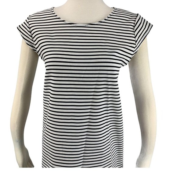 Everly Large Dress Anthro Anthropologie Black Whit - Picture 5 of 7